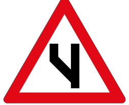 Beginning of dual roadway sign — variant W119