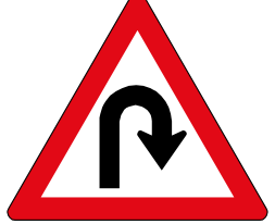 Hairpin bend sign