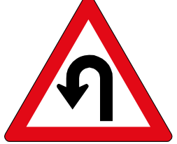 Hairpin bend sign — variant W207