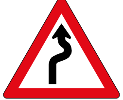 Winding road sign