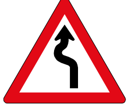 Winding road sign — variant W209