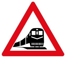 Railway crossing sign