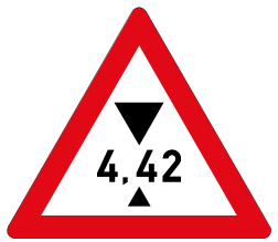 Height restriction sign