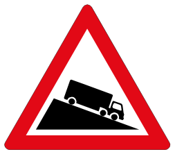 Steep descent & ascent sign