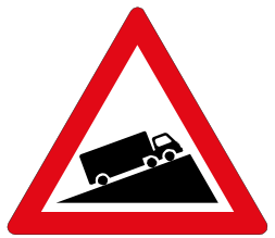 Steep descent & ascent sign — variant W323