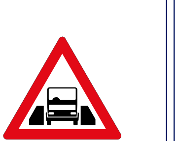 One vehicle width structure sign