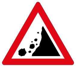 Falling rocks sign