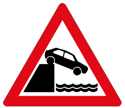 Jetty edge or river-bank sign
