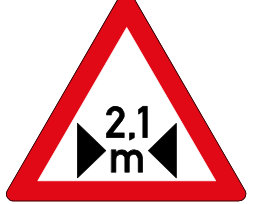 Width restricted sign