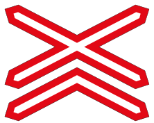 Railway crossing sign — variant W404