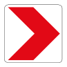Sharp curve chevron sign