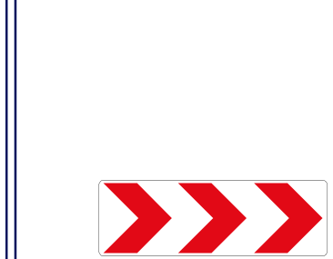 Sharp curve chevron sign — variant W407