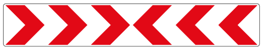 Dead end or road closed chevron sign