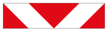 Overhead danger plate sign