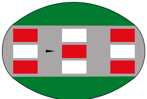 Truck escape lane ahead (marking)