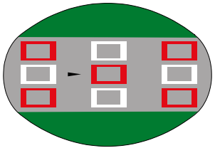 Escape road ahead marking