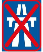 De-restriction sign - end of dual-carriageway freeway