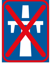 De-restriction sign - end of single-carriageway freeway