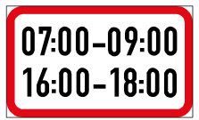 Two periods time limit sign