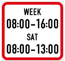 Two periods or days time limit sign