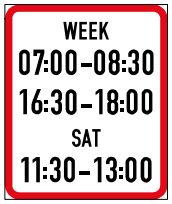 Three periods or days time limit sign