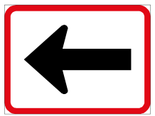 Reserved movement left by vehicle class sign