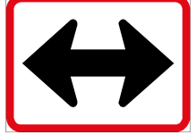 Reserved movement to left & right by vehicle class sign