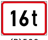Mass limit sign (text)