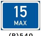 Maximum number of vehicles sign