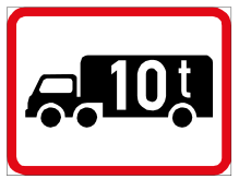 Goods vehicle over indicated GVM sign
