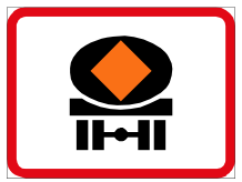 Vehicle conveying dangerous goods sign