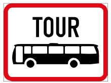 Tour bus sign