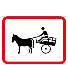 Animal-drawn vehicle sign