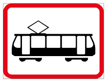 Tram vehicle sign